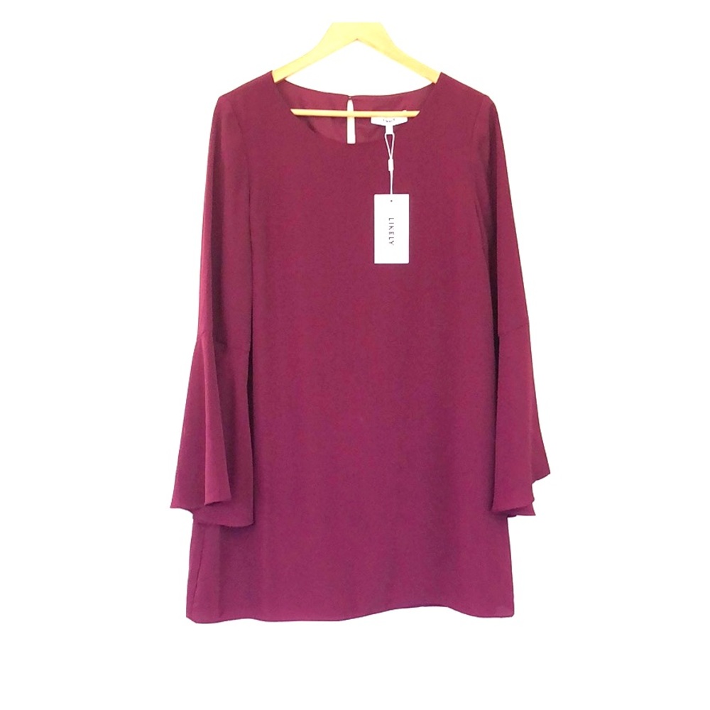 🍑 NWT plum Likely bell sleeved dress